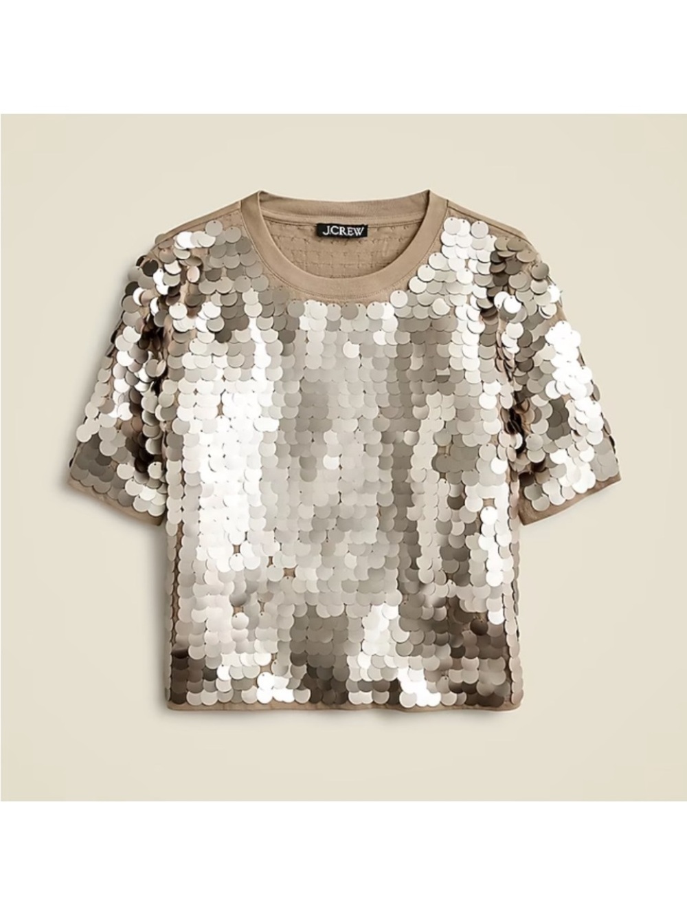 J.Crew Collection Sparkling Sequin Embellished T-shirt (Medium)